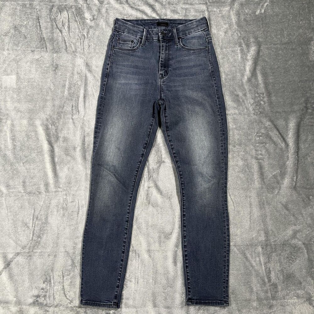 Mother High Waisted Looker Crop Jeans Womens 24 Blue Medium Wash Stretch Denim